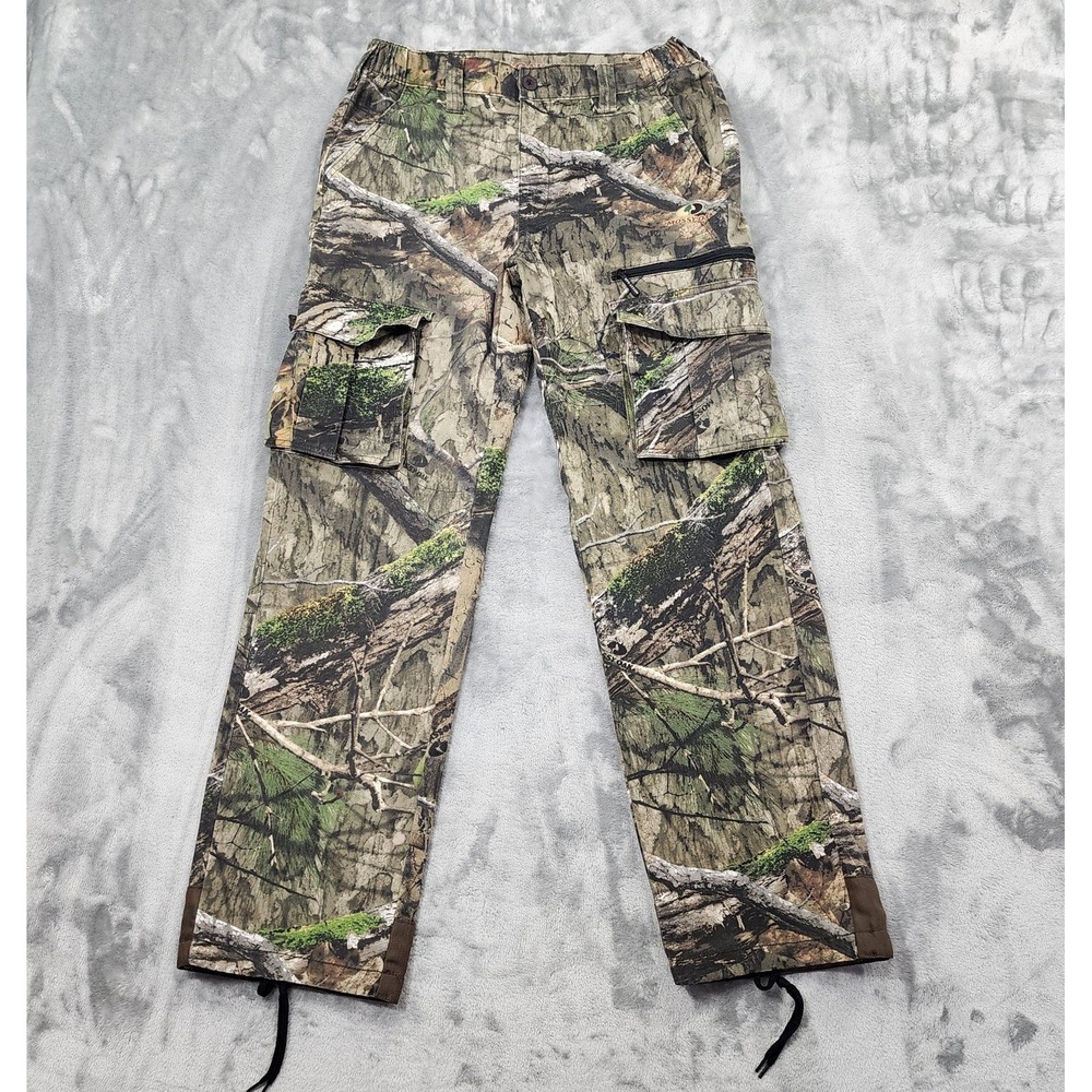 Mossy Oak Pants Mens S‎ Country DNA Camo Cargo Hunting Outdoors Drawstring Hem
